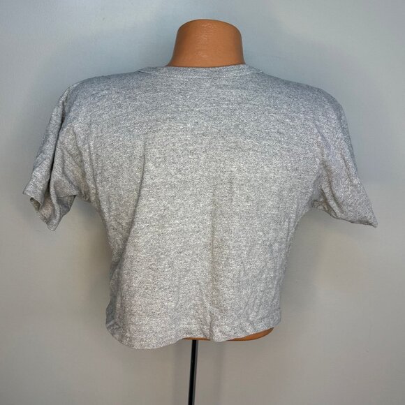 Vintage 1980s MUS Owls Football Cropped T-Shirt, Champion Size Medium, Memphis - Picture 2 of 6